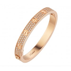 カルティエ LOVE BRACELET, DIAMOND-PAVED ブレスレット、パヴェダイヤモンド ピンクゴールド N6036917