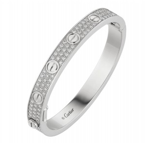 カルティエ LOVE BRACELET ブレスレット パヴェダイヤモンド 18Kホワイトゴールド  N6717617