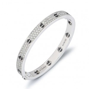 カルティエ ブレスレット ラブブレス パヴェダイヤ ダイヤモンド 2.18ct ブラックセラミック K18WGホワイトゴールド N6032417