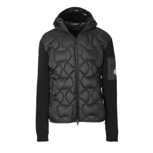 モンクレール MONCLER ダウン切り替え ジップアップ カーディガン ブラック 9b00025 m1124 999
