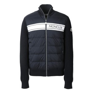 モンクレール MONCLER ダウン入りジップカーディガン パディング入りジップアップのカーディガン ブルー 9b00005 m1131 769