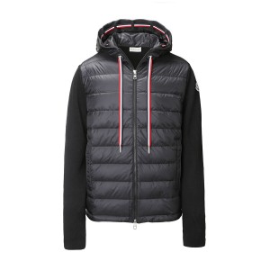 モンクレール MONCLER ダウン切り替え ジップアップニット ブラック 9b00005 m1367 999