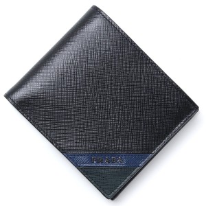 プラダスーパーコピー PRADA 2つ折り 財布 小銭入れ付き ブラック メンズ ウォレット ギフト プレゼント 2mo738 2ego f0575