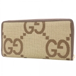 グッチ ジャンボGG コンチネンタルウォレット 長財布 ラウンドファスナー GGキャンバス レザー  699316 FABGN 2148