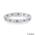 カルティエ ブレスレット ラブブレス パヴェダイヤ ダイヤモンド 2.18ct ブラックセラミック K18WGホワイトゴールド N6032417