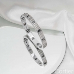 カルティエ ブレスレット ラブブレス パヴェダイヤ ダイヤモンド 2.18ct ブラックセラミック K18WGホワイトゴールド N6032417