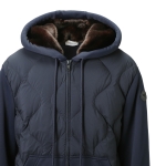 モンクレール MONCLER ダウン切り替え ジップアップパーカ ブルー 8g00013 899g9 778