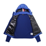 モンクレール グルノーブル MONCLER GRENOBLE ダウン切り替え ジップアップパーカ ブルー 8g00027 80093 755