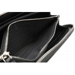 プラダ SAFFIANO CHARAC ロゴ ラウンドファスナー 長財布 サフィアーノ 型押しレザー NERO ブラック 黒 シルバー金具 2ML317