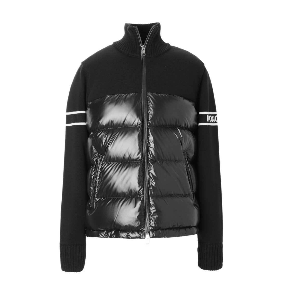 モンクレール MONCLER ダウン切り替え ニットブルゾン ブルー メンズ 9b00016 m1121 742