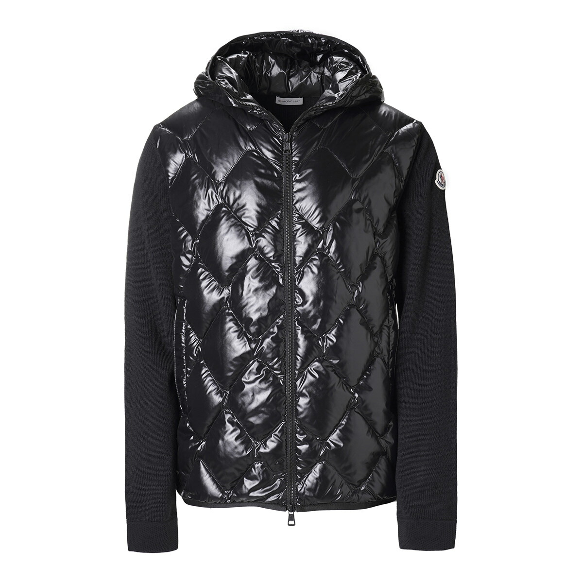 モンクレール激安 MONCLER ダウン切り替え ニットブルゾン ブラック メンズ 9b00024 m1121 999