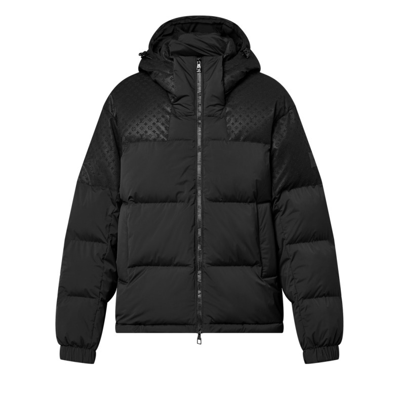 LOUIS VUITTON ダウンジャケット ロゴ フード モノグラム 1AFA35