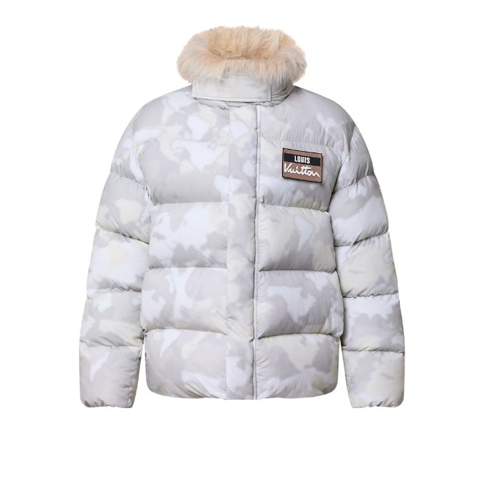 LOUIS VUITTON メンズ ダウンブルゾンウィズフェイクファーカラー 1AF894