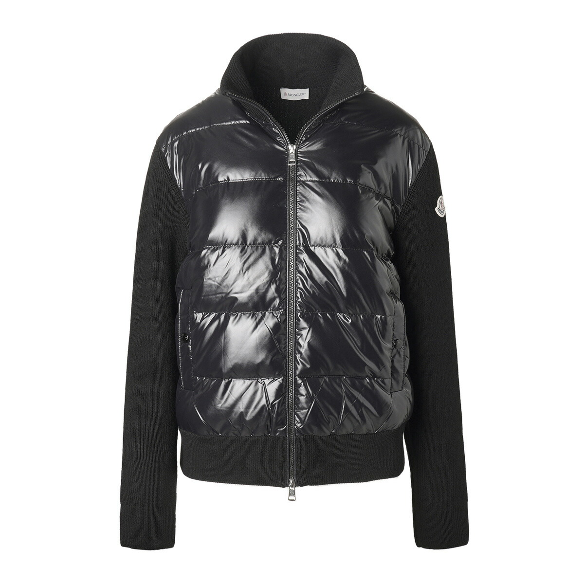 モンクレール MONCLER ダウン切り替え ニットブルゾン ブラック 9b00008 m1131 999