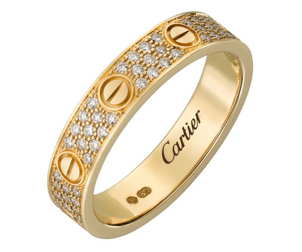 カルティエリング ラブ パヴェ ダイヤ YG イエローゴールド 18K  B4083300