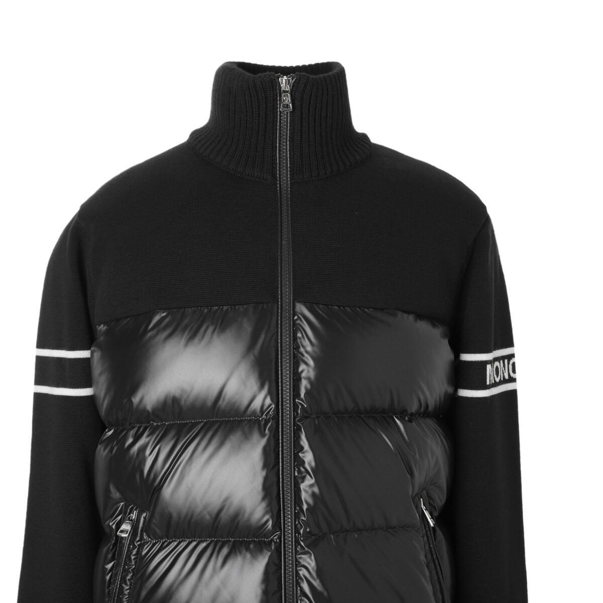 モンクレール MONCLER ダウン切り替え ニットブルゾン ブルー メンズ 9b00016 m1121 742