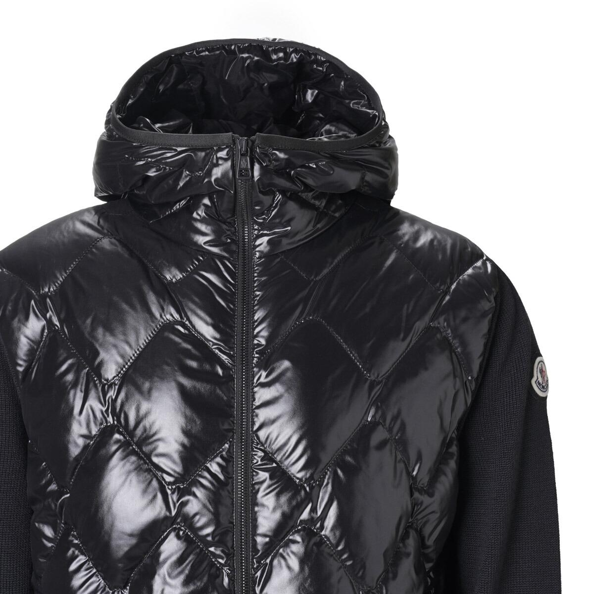 モンクレール激安 MONCLER ダウン切り替え ニットブルゾン ブラック メンズ 9b00024 m1121 999