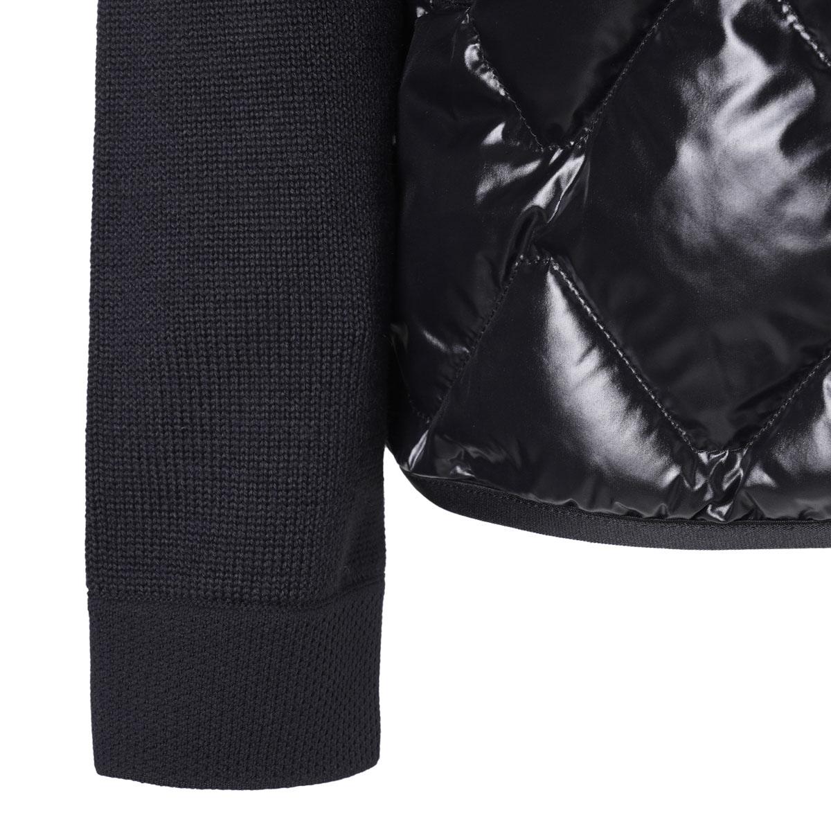 モンクレール激安 MONCLER ダウン切り替え ニットブルゾン ブラック メンズ 9b00024 m1121 999