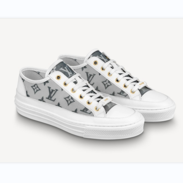 ルイヴィトン モノグラム LOUIS VUITTON スニーカー ステラー 黒 白 靴 1A8NN4