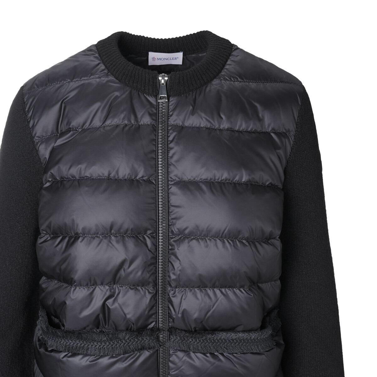 モンクレール MONCLER ダウン切り替え ジップカーディガン ブラック レディース 9b00006 m1939 999