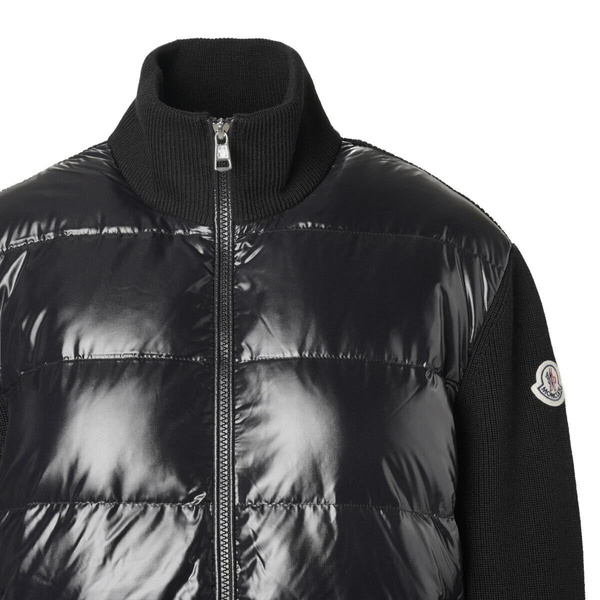 モンクレール MONCLER ダウン切り替え ニットブルゾン ブラック 9b00008 m1131 999