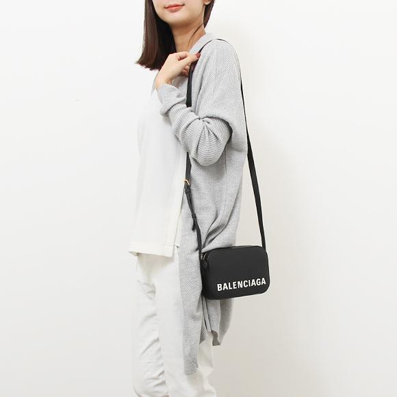 バレンシアガ バッグ レディース ショルダーバッグ ブラック VILLE CAMERA BAG XS 558171 0OTNM 1090 BLACK/L WHITE
