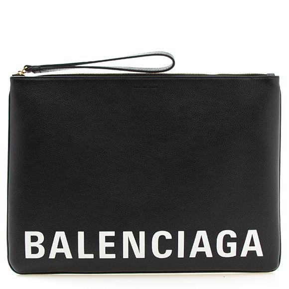 バレンシアガ ドキュメントケース ブラック CASH HANDLE POUCH L 594350 1IZCM 1090 BLACK/L WHITE