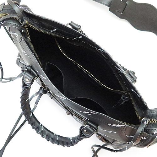 バレンシアガハンドバッグ 431621 0CRJT 1060 レディース 2WAY ショルダーバッグ クラシックシティ レザー ブラック×ホワイト Sサイズ