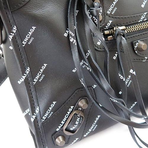 バレンシアガハンドバッグ 431621 0CRJT 1060 レディース 2WAY ショルダーバッグ クラシックシティ レザー ブラック×ホワイト Sサイズ