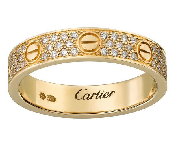 カルティエリング ラブ パヴェ ダイヤ YG イエローゴールド 18K  B4083300