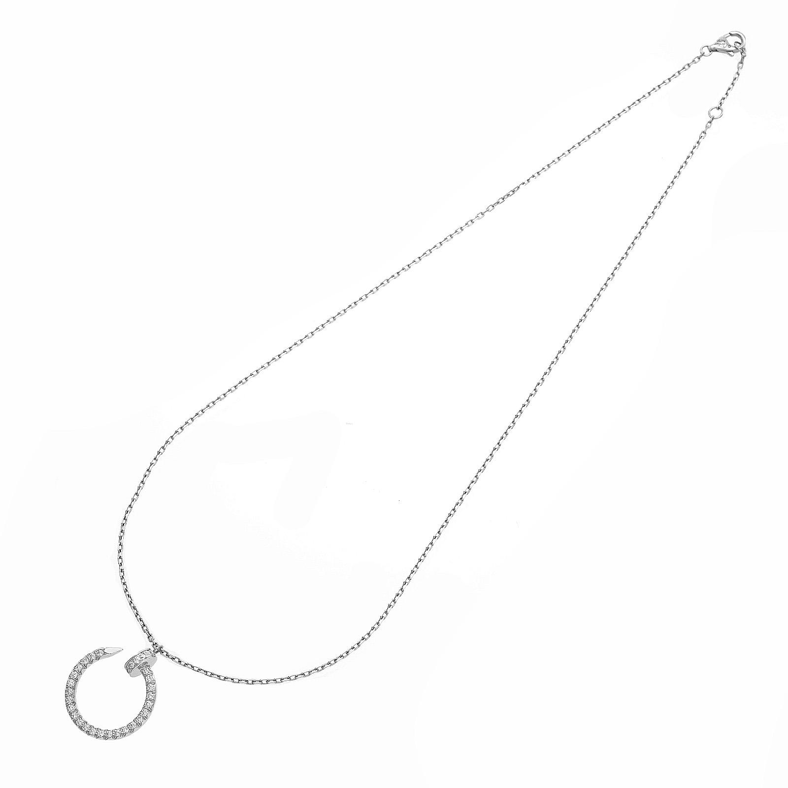 カルティエ ジュスト アン クル ダイヤ ネックレス WG ホワイトゴールド 18K ペンダント アクセサリ B3046900