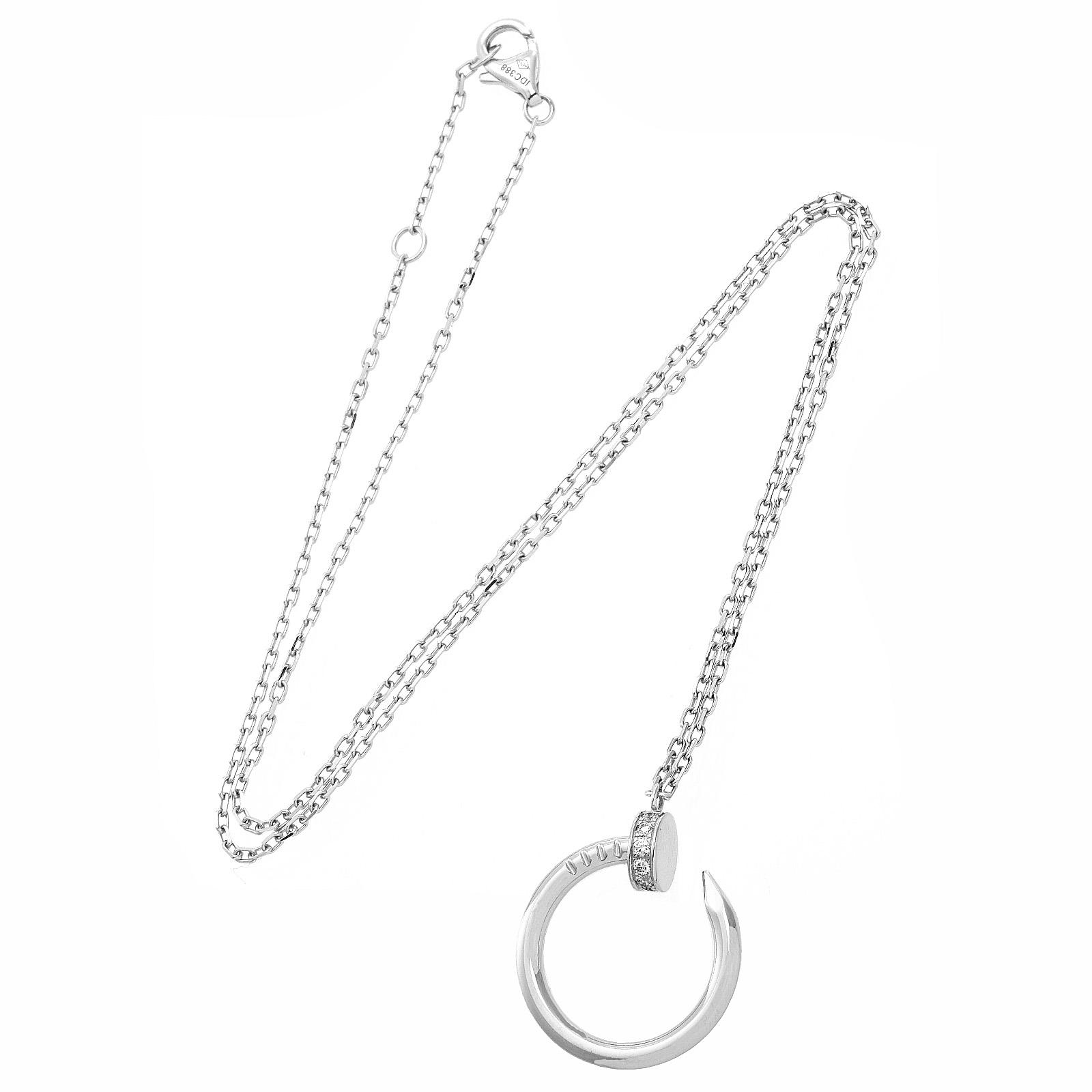 カルティエ ジュスト アン クル ダイヤ ネックレス WG ホワイトゴールド 18K ペンダント アクセサリ B3046900
