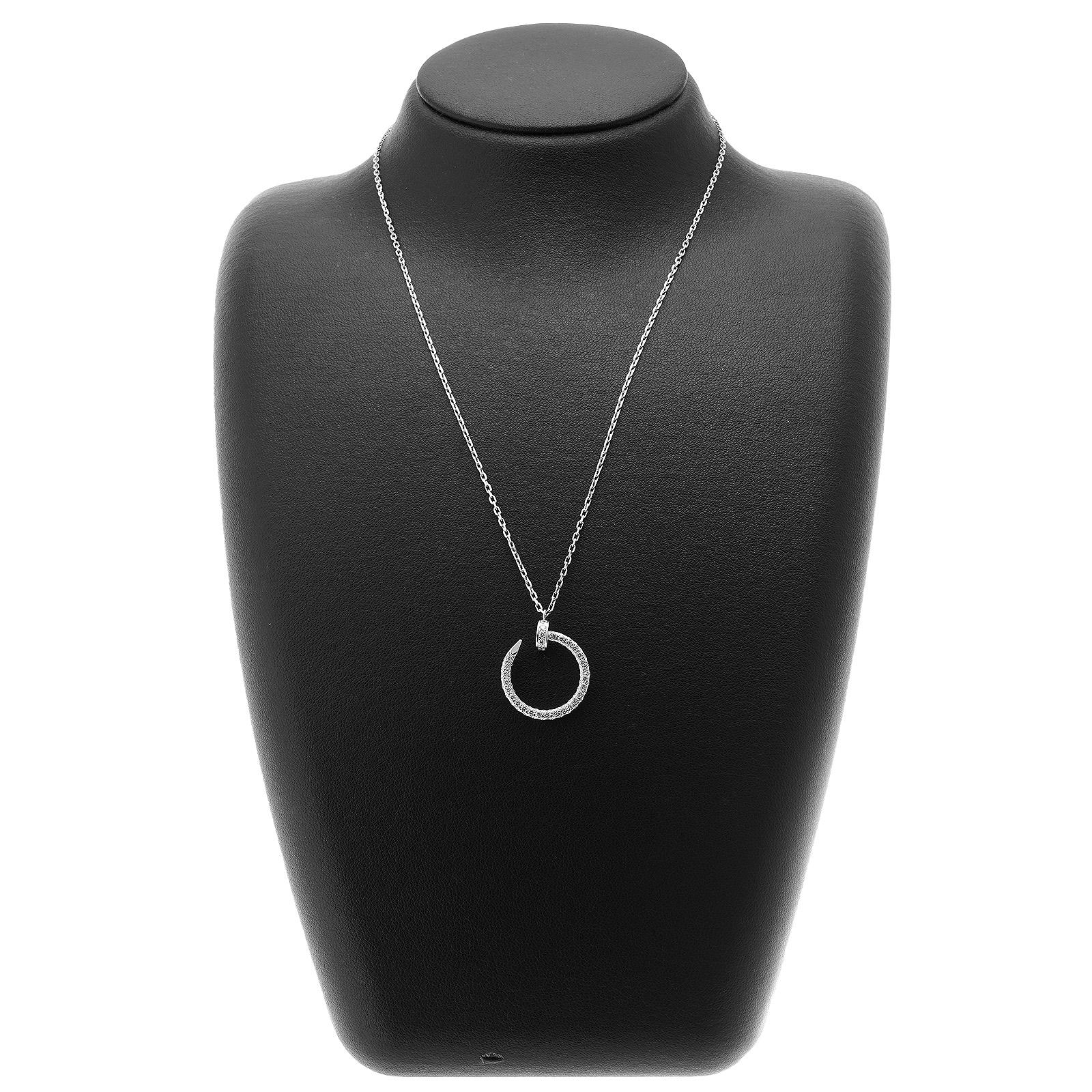 カルティエ ジュスト アン クル ダイヤ ネックレス WG ホワイトゴールド 18K ペンダント アクセサリ B3046900