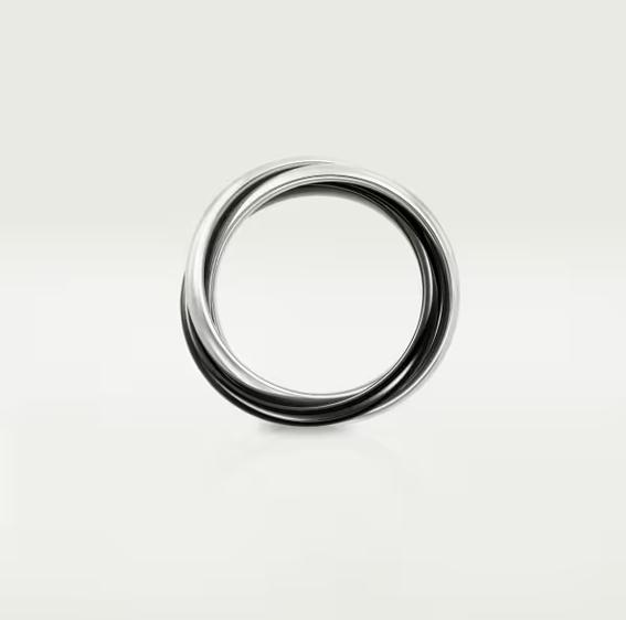 カルティエ  トリニティ リング、クラシックセラミック ホワイトゴールド、セラミック B4234100