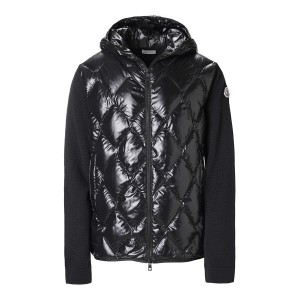 モンクレール激安 MONCLER ダウン切り替え ニットブルゾン ブラック メンズ 9b00024 m1121 999