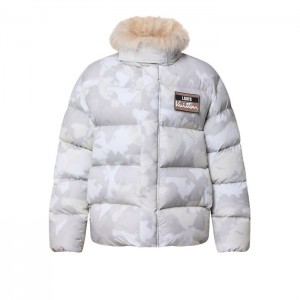 LOUIS VUITTON メンズ ダウンブルゾンウィズフェイクファーカラー 1AF894