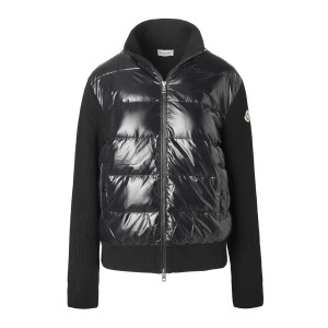 モンクレール MONCLER ダウン切り替え ニットブルゾン ブラック 9b00008 m1131 999