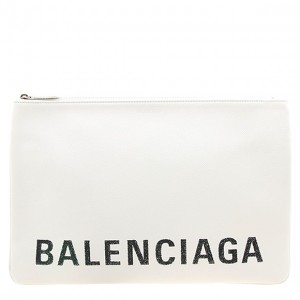 バレンシアガ ドキュメントケース ホワイト POUCH L VILLE 575215 0OTII 9000 WHITE BLACK