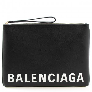 バレンシアガ ドキュメントケース ブラック CASH HANDLE POUCH L 594350 1IZCM 1090 BLACK/L WHITE