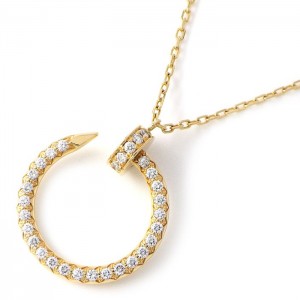 カルティエネックレス ジュスト アン クル 釘モチーフ パヴェ 36ポイント ダイヤモンド 計0.38ct K18YG B7224511