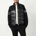 モンクレール MONCLER ダウン切り替え ニットブルゾン ブルー メンズ 9b00016 m1121 742