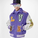 LOUIS VUITTON マルチパッチミックスレザーバーシティブルゾン 1AAHH6