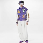 LOUIS VUITTON マルチパッチミックスレザーバーシティブルゾン 1AAHH6