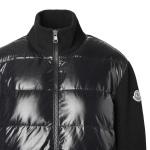 モンクレール MONCLER ダウン切り替え ニットブルゾン ブラック 9b00008 m1131 999
