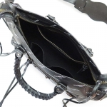 バレンシアガハンドバッグ 431621 0CRJT 1060 レディース 2WAY ショルダーバッグ クラシックシティ レザー ブラック×ホワイト Sサイズ