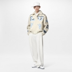 ルイヴィトン Louis Vuitton ミックスド レザー バーシティ ブルゾン 1AAHHC ホワイト