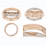 カルティエリング ビーラブ ハーフ ダイヤ PG WG ピンクゴールド ホワイトゴールド 18K B4094352