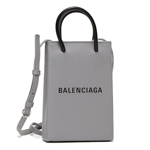 バレンシアガ  ショルダーバッグ SHOPPING PHONE HOLDER BAG ショッピングフォンホルダーバッグ グレー 593826 0AI2N 1160 ANTHRACITE/BLACK