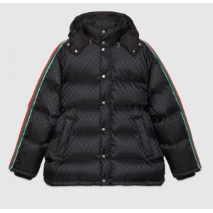 GUCCI グッチ GGナイロンジャカード ジャケット ストライプ 黒 715519 Z8A50 1043