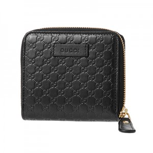 グッチ2つ折り財布 GUCCI  財布 【アウトレット】 マイクロ グッチ シマ MICRO GUCCI SSIMA ユニセックス BLACK ブラック 黒 449395 BMJ1G 1000​